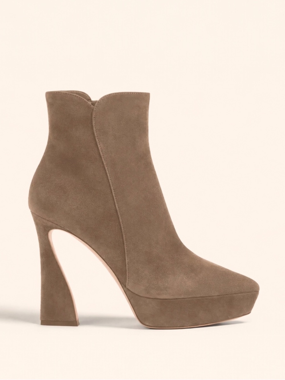 Gianvito Rossi Vertigo Tan Suede Heel Booties